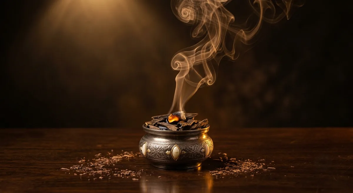 مبخرة همس يتصاعد منها دخان العود